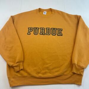VTG Purdue University Jerzees Gold Yellow Crewneck Sweatshirt size XL USA